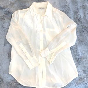 White 100% silk blouse
